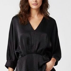 NWT!! Six/Fifty Elegant Black Peplum Blouse Size Small